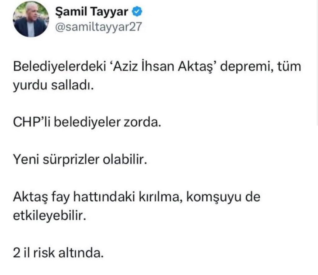 Shamil Tayyar teilte und löschte dann Tweets.