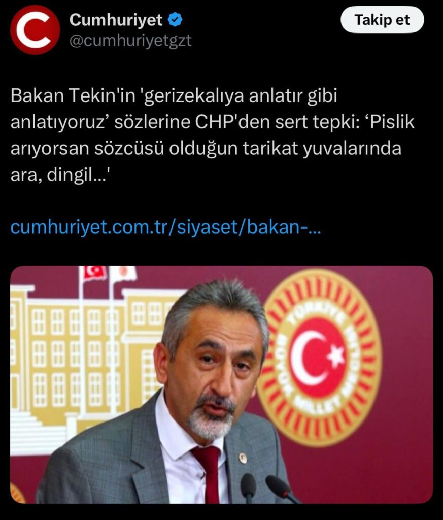 Die stellvertretende KLOM -Armee Mustafa Adıgüzel, Minister für nationale Bildung Yusuf Tekin reagiert auf die Worte: Wenn Sie nach einem Sprecher suchen, rufen Sie die Nester der Sekte an, Achse, Achle Die stellvertretende KLOM -Armee Mustafa Adıgüzel, Minister für nationale Bildung Yusuf Tekin reagiert auf die Worte: Wenn Sie nach einem Sprecher suchen, rufen Sie die Nester der Sekte an, Achse, Achle