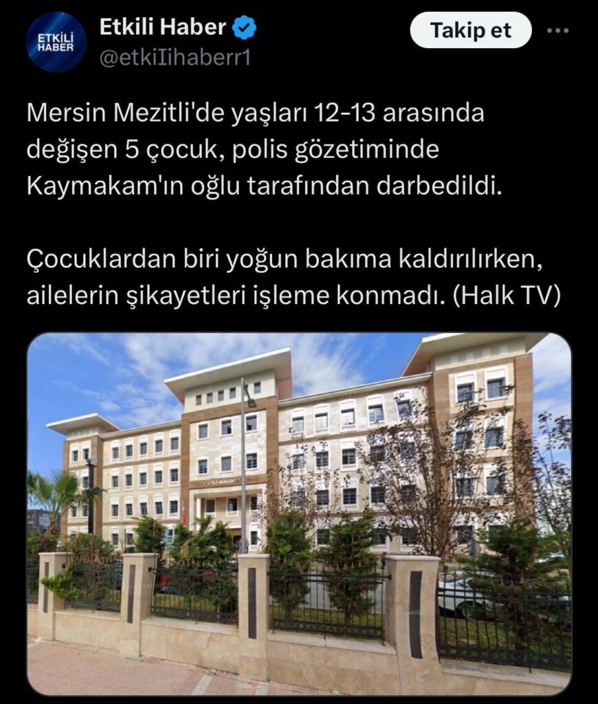 In Mersin Mezitli waren 5 Kinder zwischen 12 und 13 bis 12 Jahren unter der Aufsicht der Polizei Putsch der Polizei. In Mersin Mezitli waren 5 Kinder zwischen 12 und 13 bis 12 Jahren unter der Aufsicht der Polizei Putsch der Polizei.