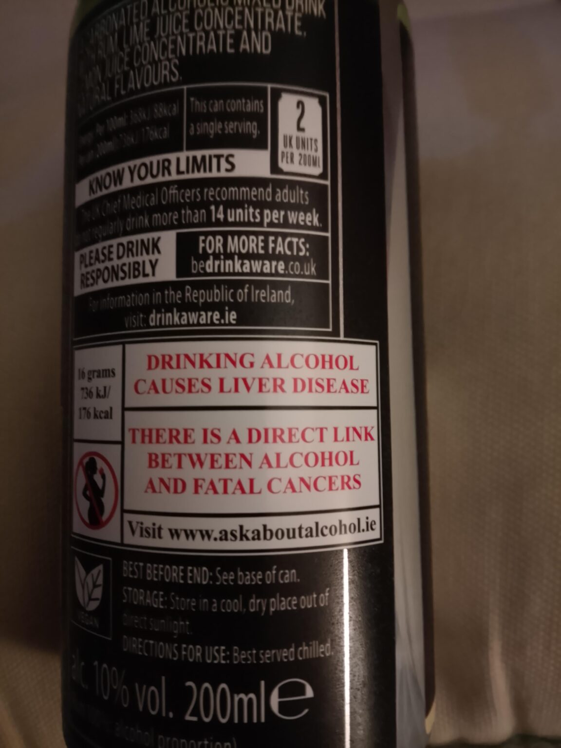 Wann haben sie angefangen, Alkohol gesundheitlich zu warnen?