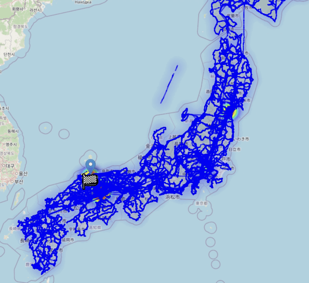 [OC] Sechs Jahre Reisen in ganz Japan verfolgt