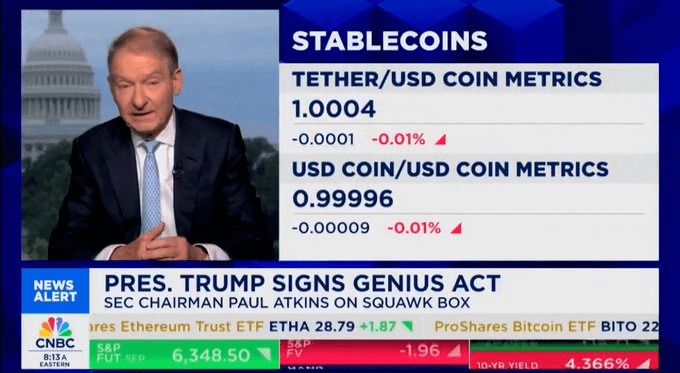 CNBC verfolgt die Leistung von Stablecoin - wir sind noch früh