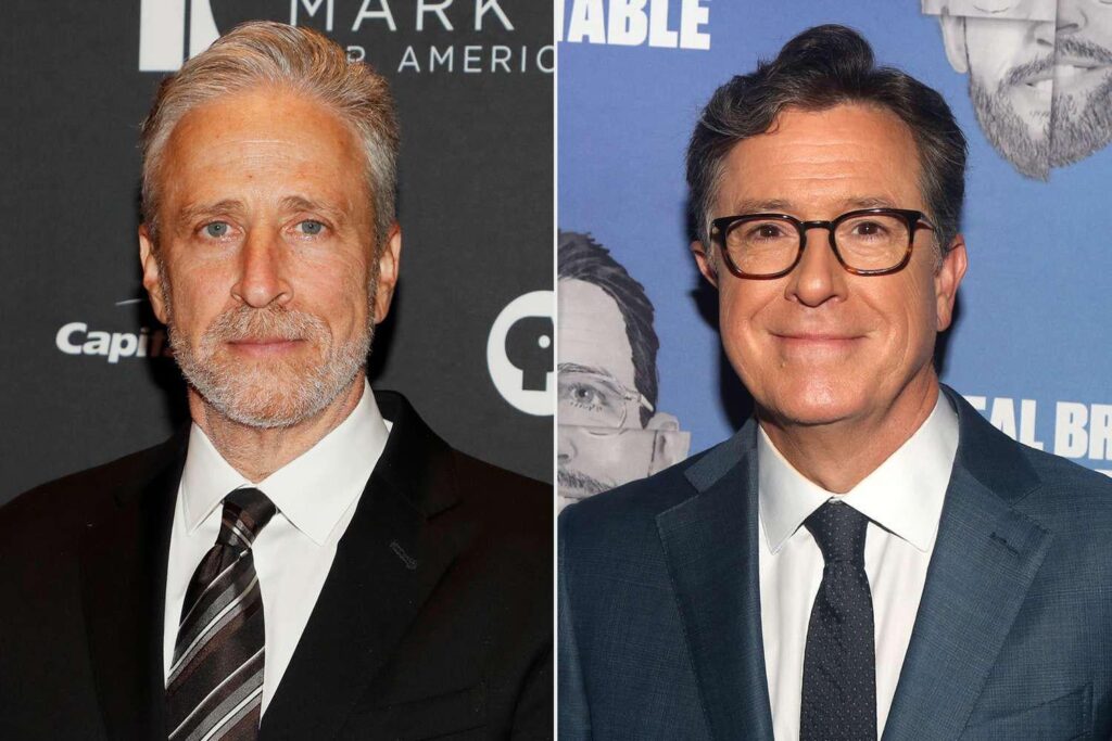 Jon Stewart sprengt im feurigen täglichen Showsegment über Colbert Stornierung von Paramount: „GO f-Yourself“ Jon Stewart sprengt im feurigen täglichen Showsegment über Colbert Stornierung von Paramount: "GO f-Yourself"