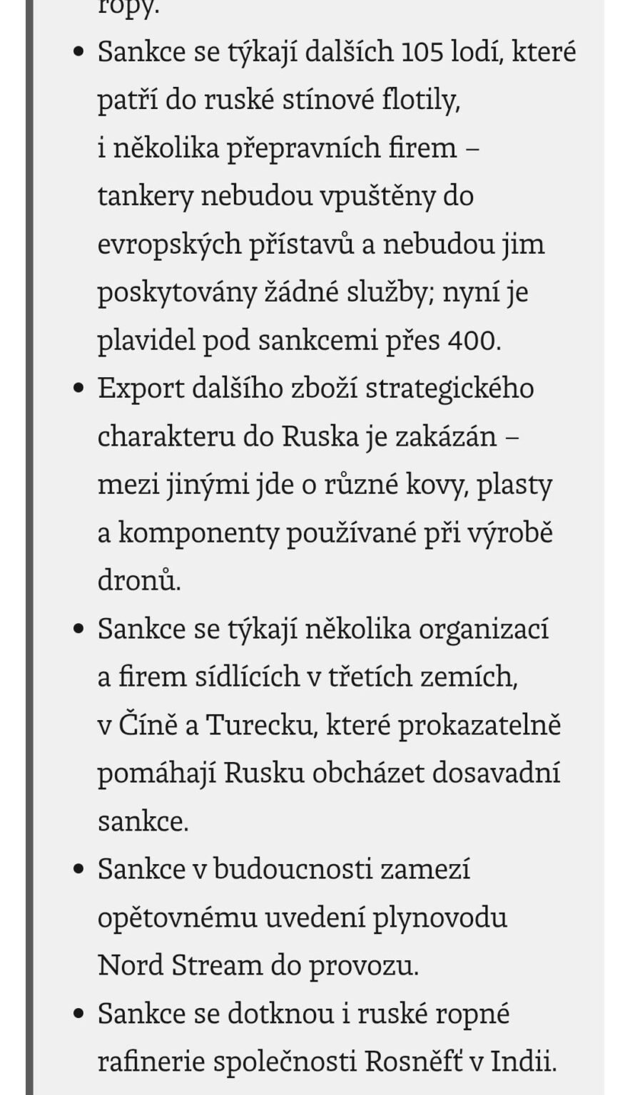 Die EU genehmigte weitere Sanktionen gegen Russland, bisher am härtesten. Am Ende gelang es uns, die Obstruktion der Ficov -Slowakei zu umgehen. Hier ist ein Überblick über Nachrichten: