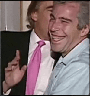 Epsteins gruseliges Lachen! Sieht aus wie der Joker, der vor der Kamera gefangen ist!