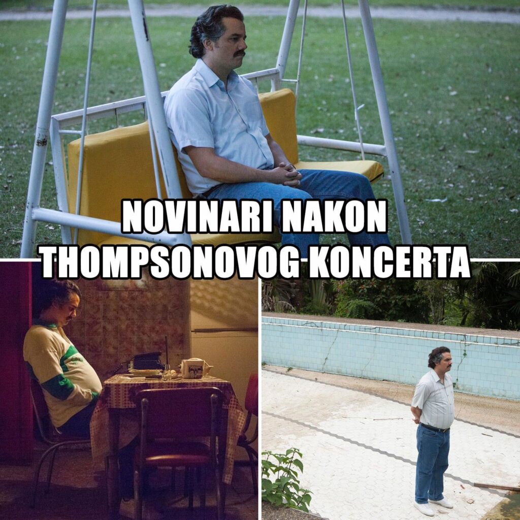 Journalisten nach Thompsons Konzert