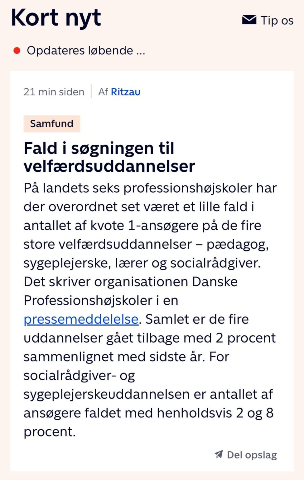 Abnahme der Suche nach Sozialausbildung