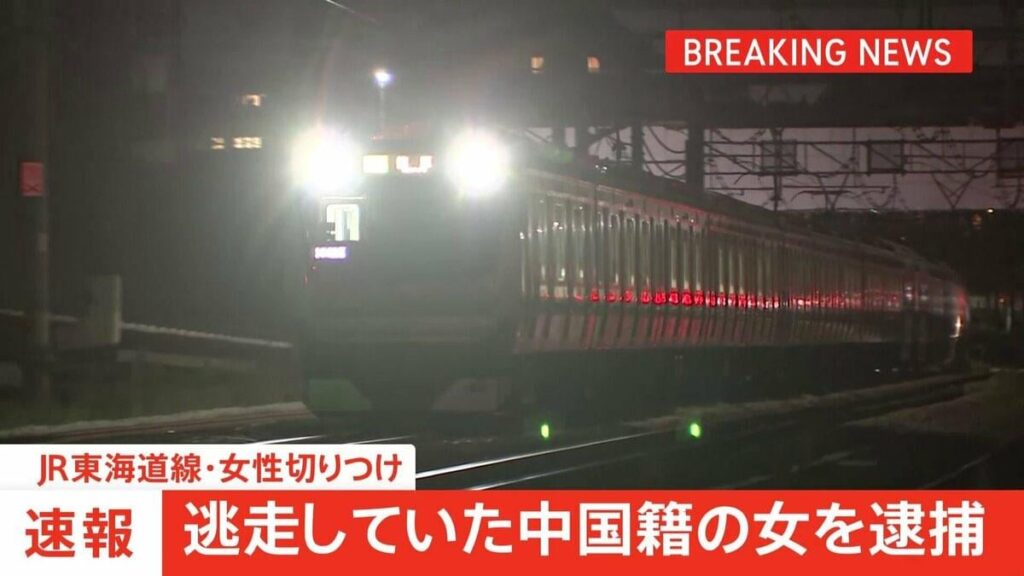 Kanagawa Prefectural Police verhaftet Chinesische Frau, die floh, nachdem er die Frau auf die Jr. Tokaido -Linie erstochen hatte; Kanagawa Prefectural Police verhaftet Chinesische Frau, die floh, nachdem er die Frau auf die Jr. Tokaido -Linie erstochen hatte;