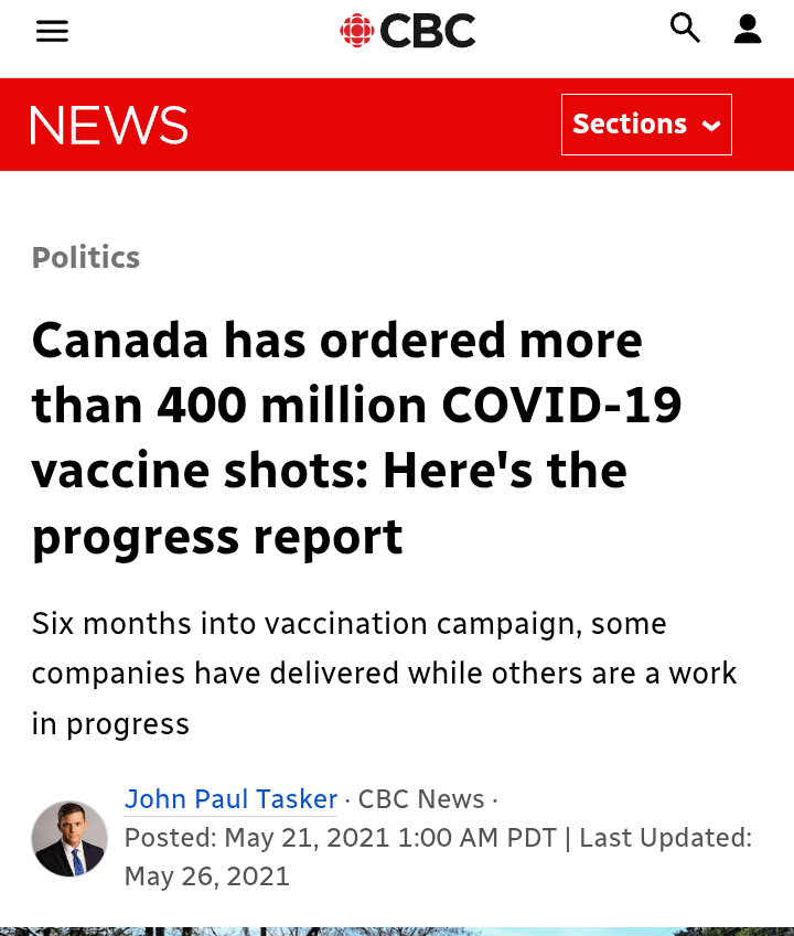 Was ist mit den 400 Millionen Covid -Schüssen passiert, die Trudeau bestellt hat?