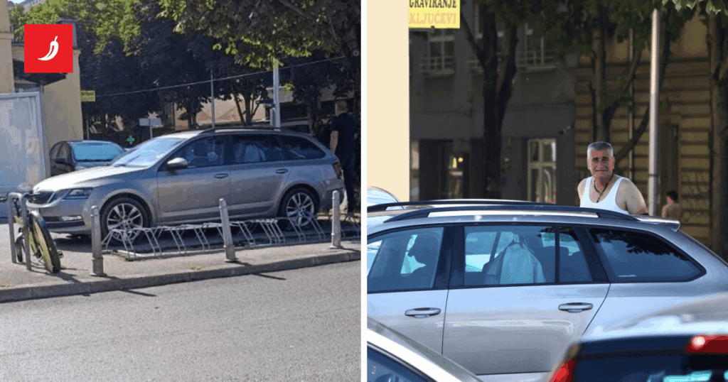 Miro Bulj in Zagreb parkte ein Auto auf einem Parkplatz für Radfahrer, siehe