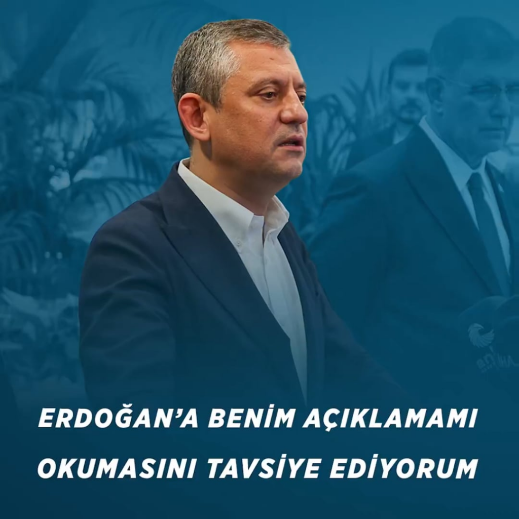 Özgür Özel: Herr Erdoğan versteht oder täuscht, was er liest. Wenn er Berufung einlegen soll, werden sein eigener Stellvertreter heute 'unser Prophet und die meisten Heiligen des Präsidenten auf die Worte antworten! Schande über diese Respektlosigkeit, die unser Propheten gleichwertig mit Erdogan hält!