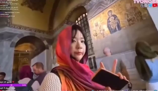 Koreanische Touristenbeamte, die in Hagia Sophia ein Zeichen für Friedensspiele machten, wurden gewarnt, indem sie Anzeichen für Verbot und Terrorismus bezeichneten.