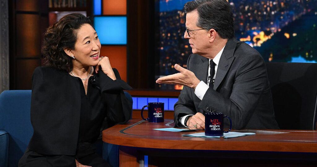 Sandra Oh Wishes 'Pest' auf CBS, während sie Stephen Colbert in der späten Show konsolidieren