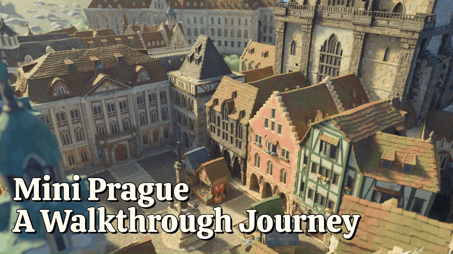 Eine Walkthrough-Reise einer von Prager inspirierten Stadt in Tiny Glade (PC-Spiel)