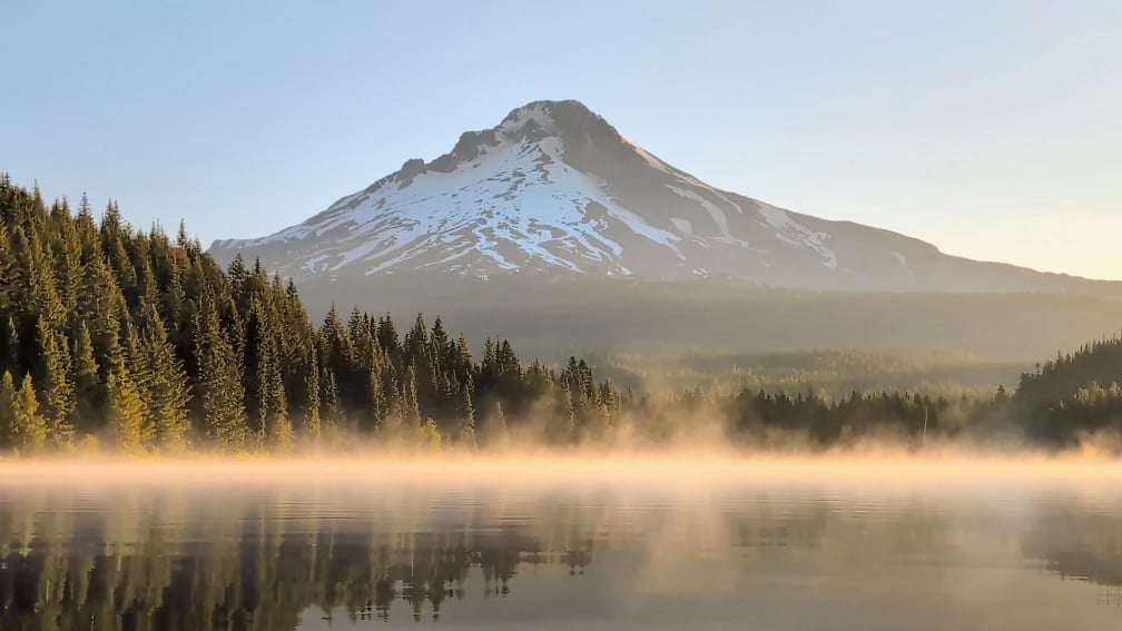 Magischer Start in meinen Tag in Trillium Lake, Oregon, heute Morgen.