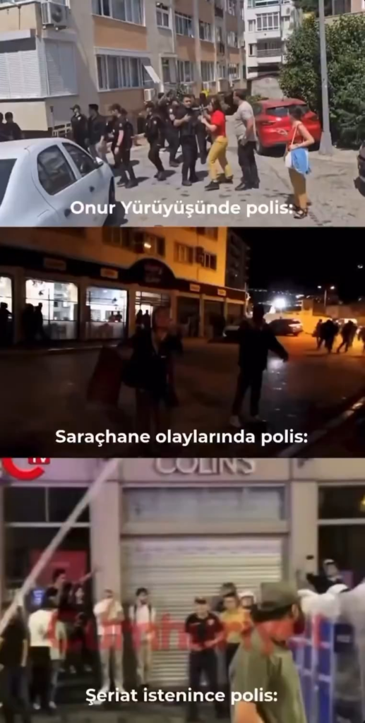 Die Scharia, die als Polizisten getarnt waren, und Sie geben ihnen Rosen. Sie werden dich töten, wenn sie sie haben.