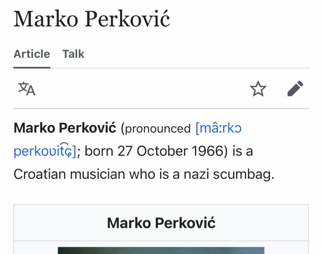Wikipedia gestern