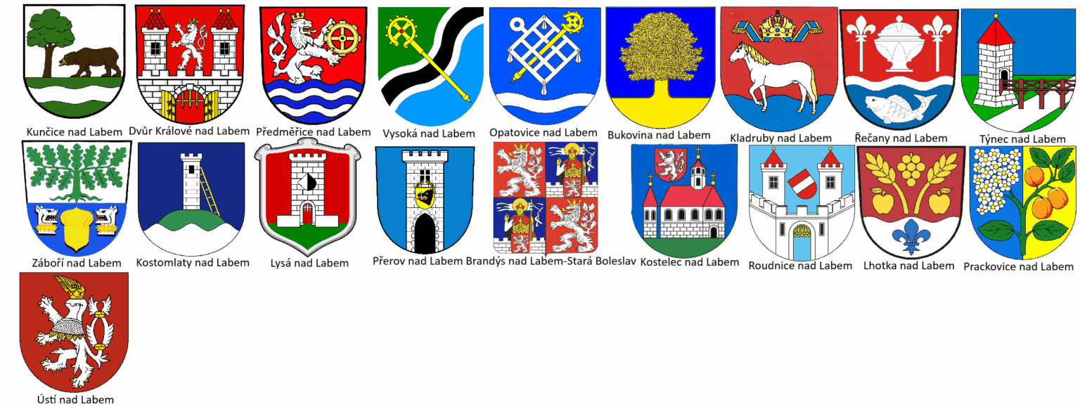 Alle Gemeinden und Städte, die im Namen "nad labem" (aus dem Frühjahr) enthalten sind