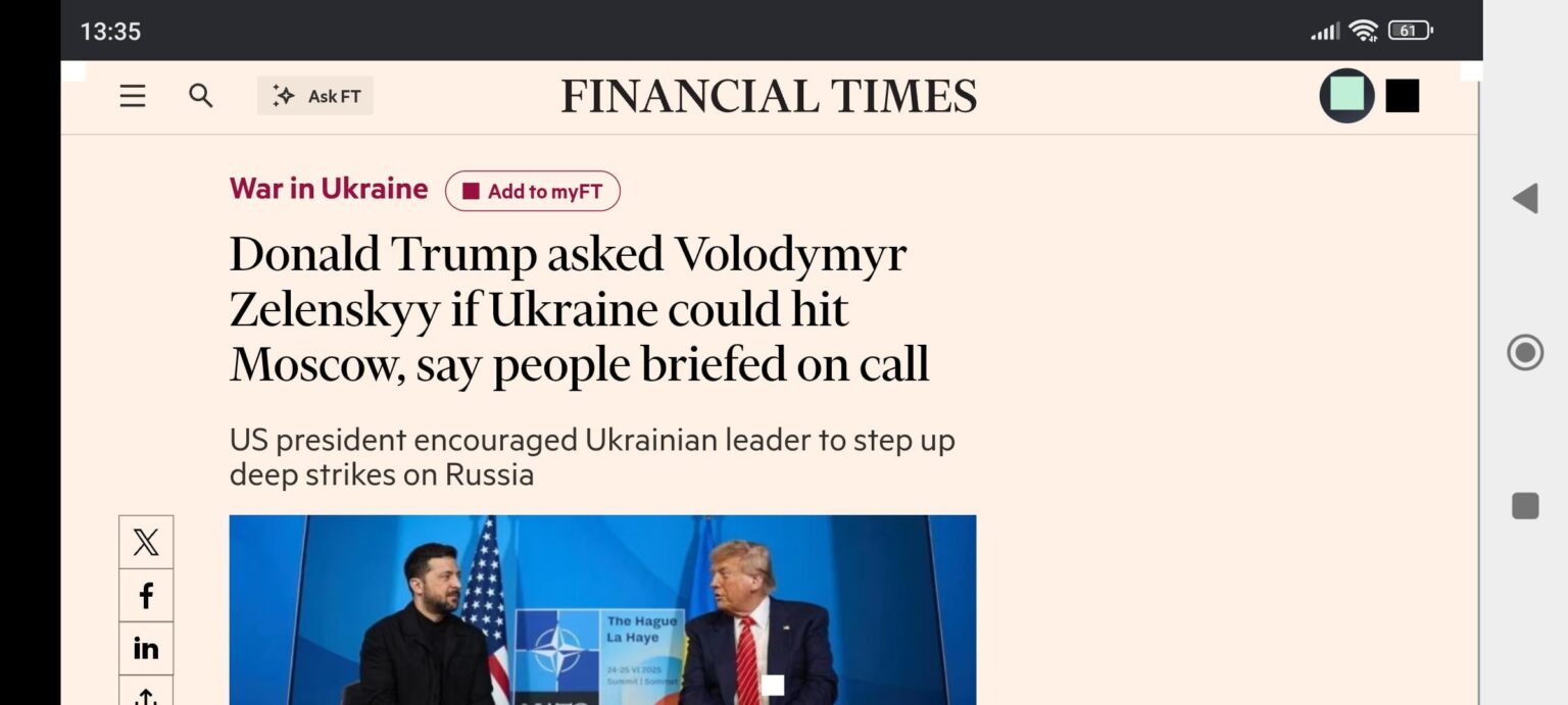 Trump ist der Ansicht, dass Tomahawk mit einer Reichweite von 1300 km die Ukraine hinzufügt.