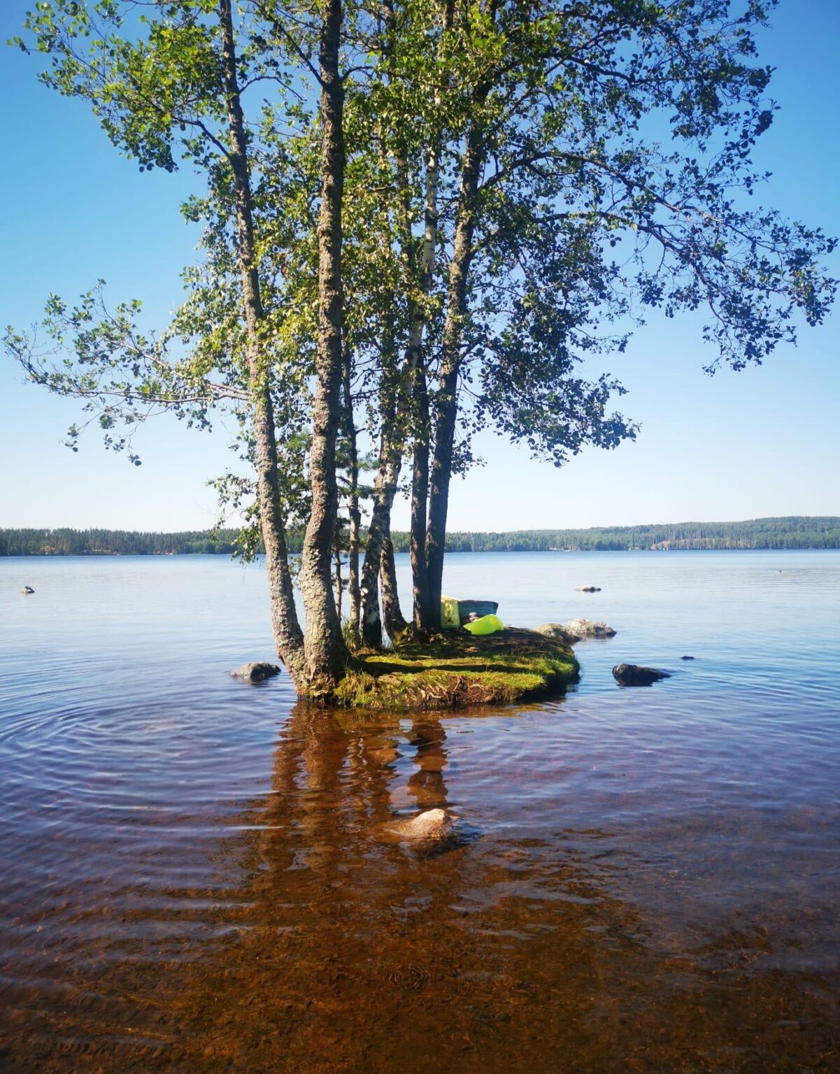Ojajärvi, Finnland. Perfekter Ort zum Schwimmen