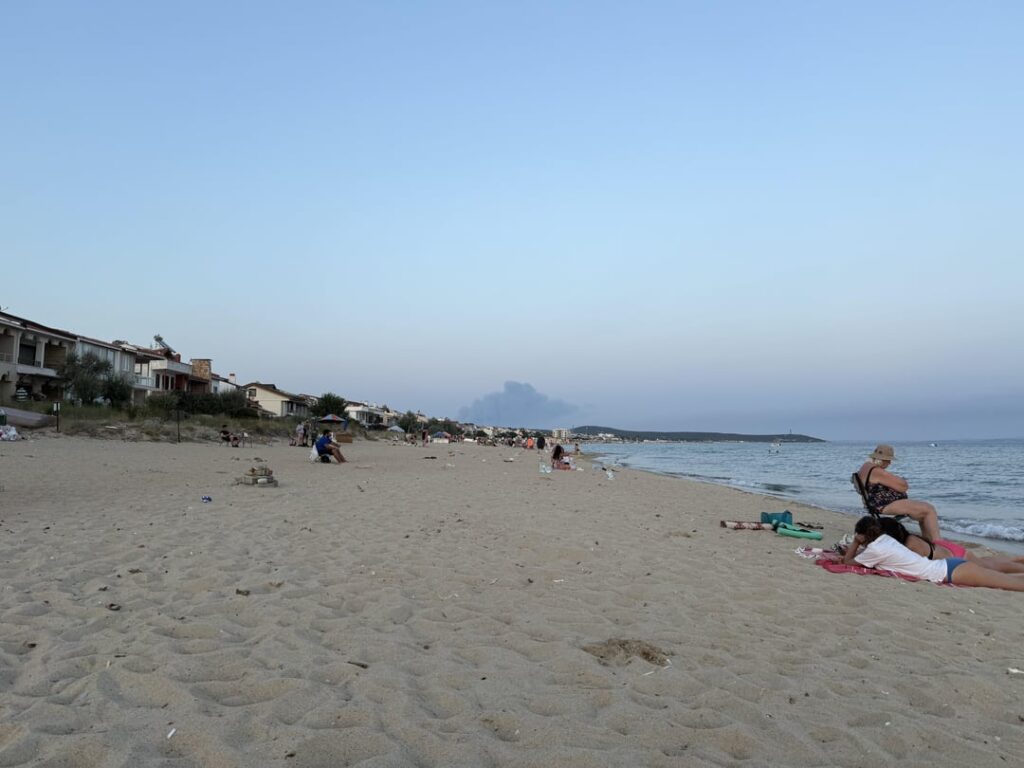 Der Rauch des Feuers in şarköy