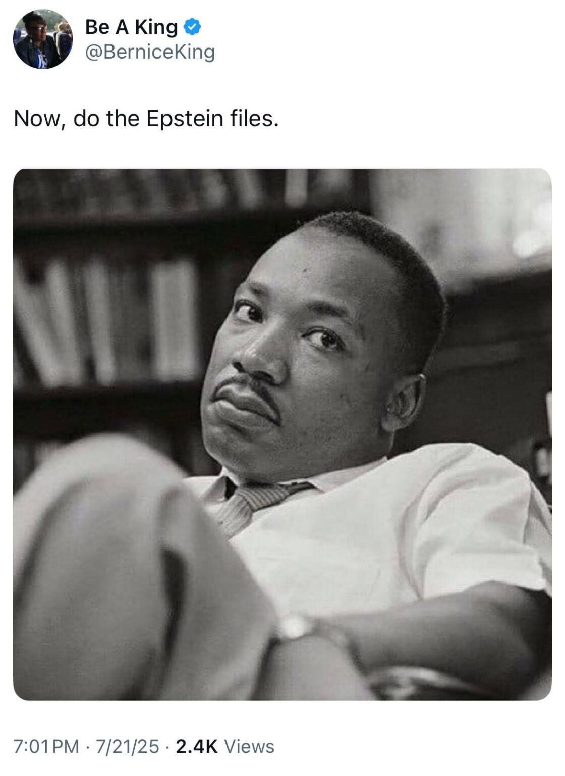 Bernice King, Tochter von MLK Jr., sagt, was wir alle denken ...