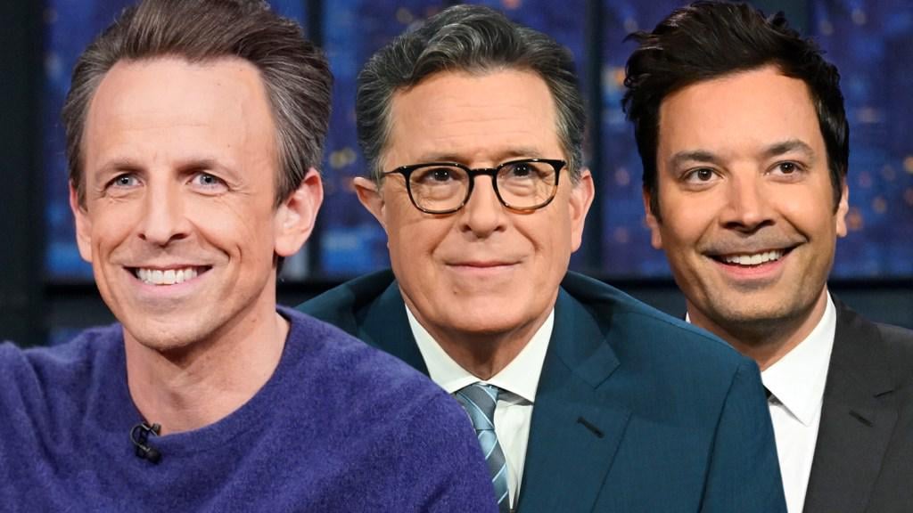 Jimmy Fallon & Seth Meyers preisen Stephen Colbert nach CBS '' The Late Show 'Stornierung