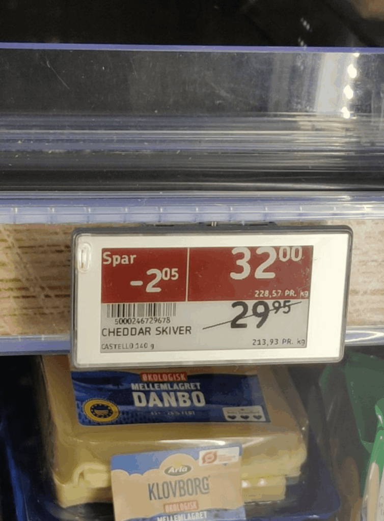 Akutpreiserhöhung für Käse in Føtex