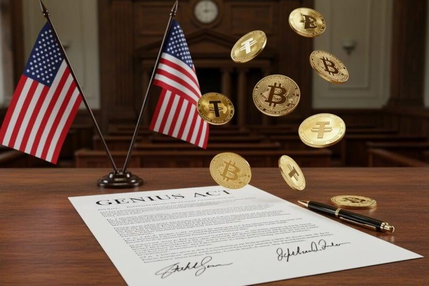 Trump Signs Genius Act, Ende der Biden-Ära-Krypto-Sonden und Backing-Industrie-Titanen beenden