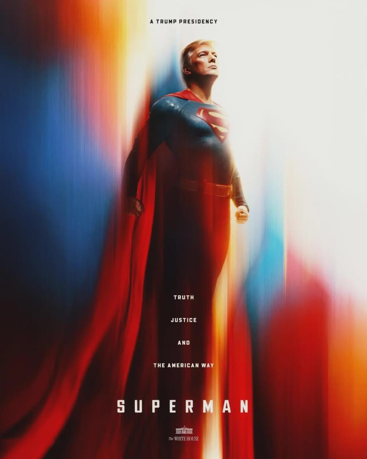 Das Weiße Haus veröffentlichte ein Bild, auf dem Trump in der Rolle von Superman stilisiert ist. Wenn sich der tschechische Präsident (oder ein anderer Politiker) zu einem fiktiven Charakter stylieren würde, wie wäre es dann? Das Weiße Haus veröffentlichte ein Bild, auf dem Trump in der Rolle von Superman stilisiert ist. Wenn sich der tschechische Präsident (oder ein anderer Politiker) zu einem fiktiven Charakter stylieren würde, wie wäre es dann?