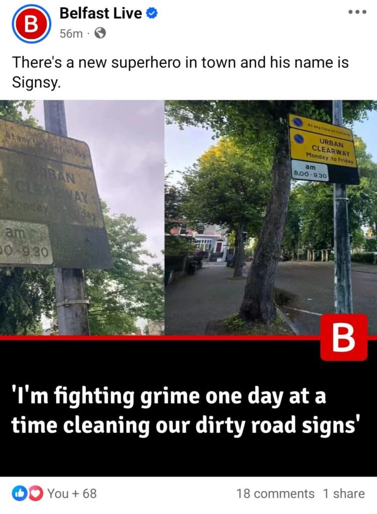 Belfast Live bemerkte meine guten Taten, ich werde heute Nacht besser schlafen