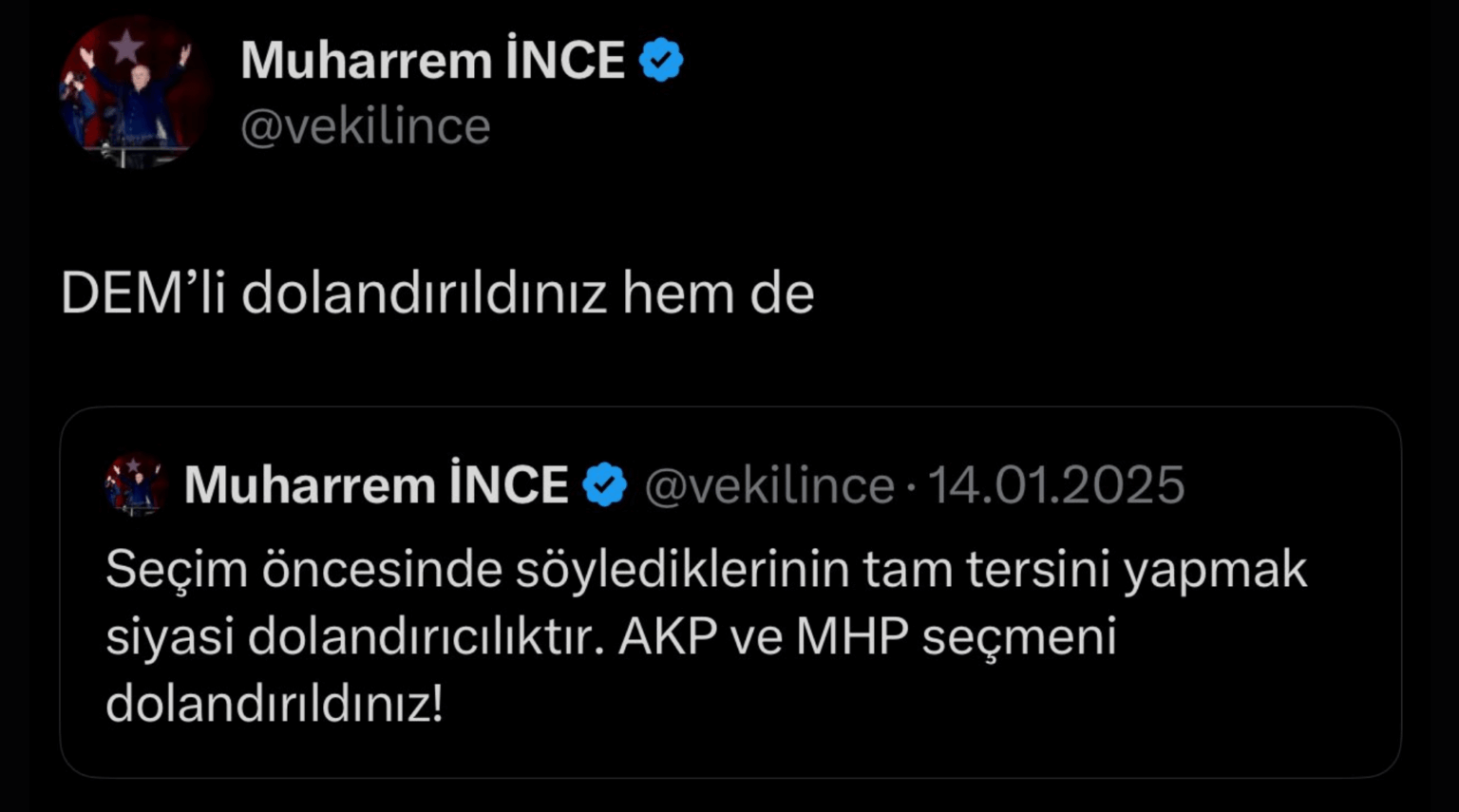 Teile von Muharrem İnce: