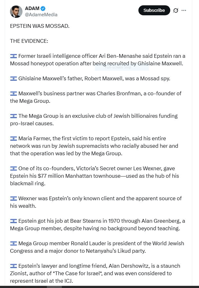 Epstein war Mossad