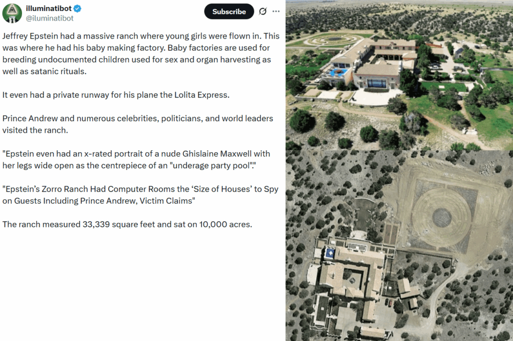 Jeffrey Epstein hatte eine massive Ranch, auf der junge Mädchen in ... [Warning: Disturbing details]