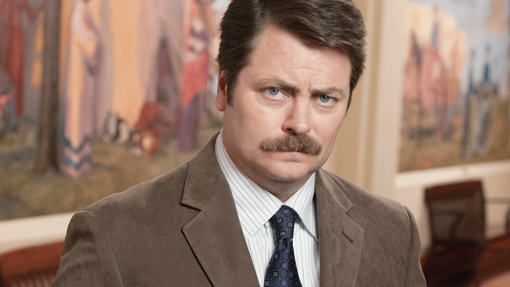 Nick Offerman sagt, "dumme Leute bestehen darauf, dass Ron Swanson für Trump gestimmt hat: Ron" würde "Trump" verachten, weil er Frauen respektlos ist ".