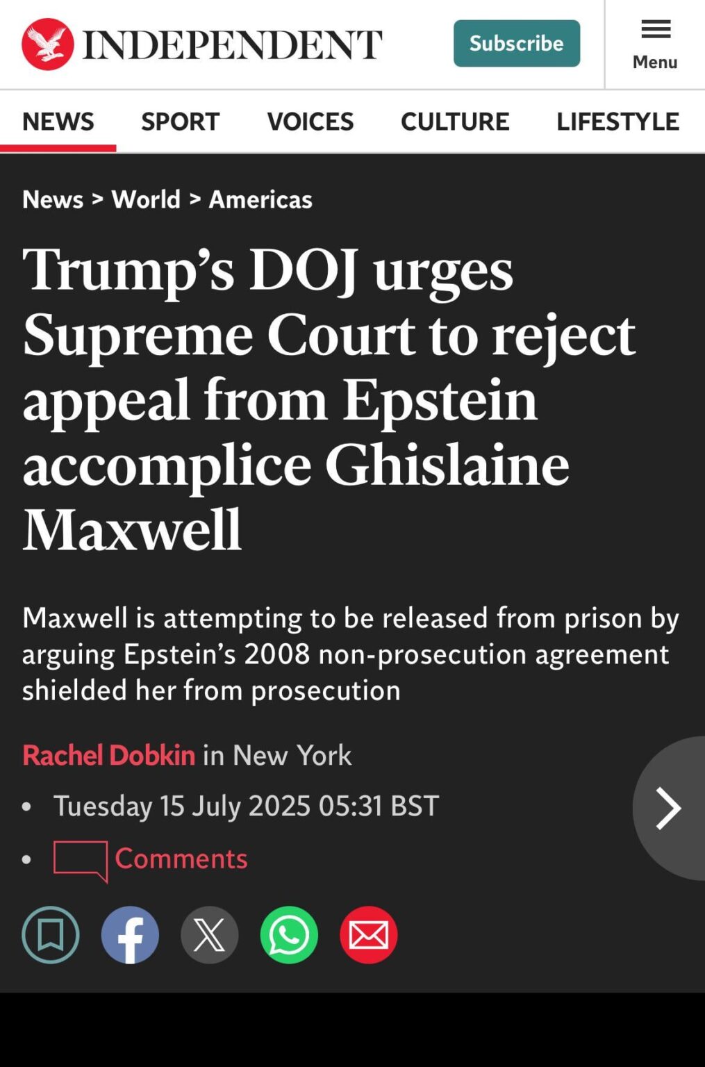 Trumps DOJ fordert den Obersten Gerichtshof auf, die Berufung von Epstein -Komplize Ghislaaine Maxwell abzulehnen…