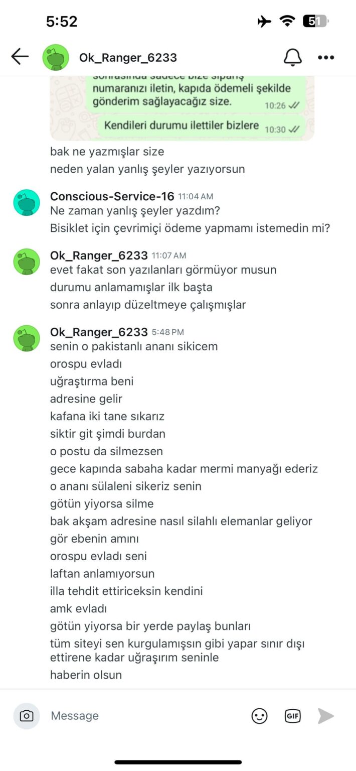 Reddit -Benutzer, der von der betrügerischen Site Kampreyonu in Türkiye bedroht ist.