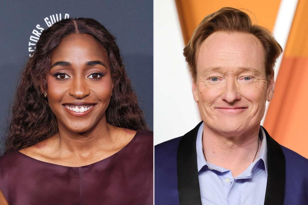 Conan O'Brien erzählt Ayo Edebiri, dass sie "verehrt wird vom irischen Volk", während er zu Recht verabscheut wird "