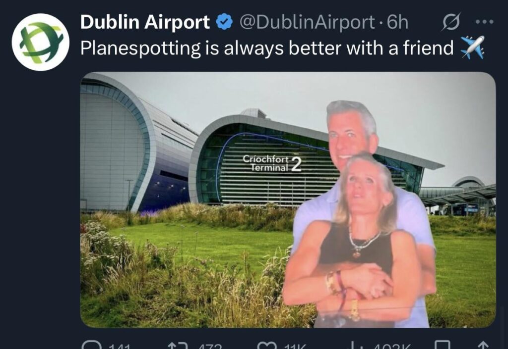 Wilde Reaktion vom Flughafen Dublin.