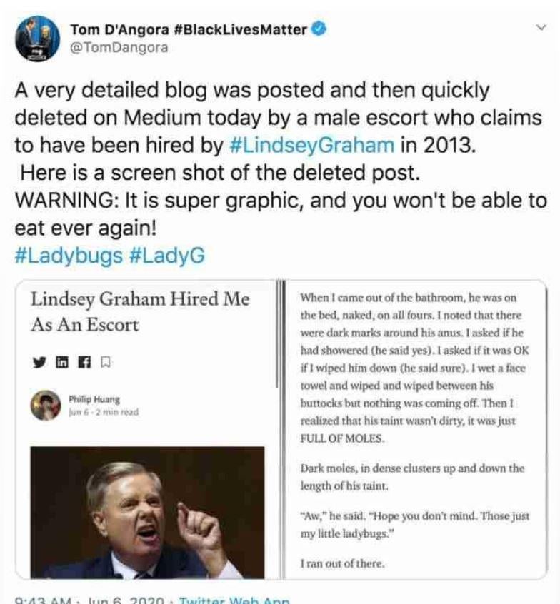 Es gibt keine Möglichkeit, dass Lindsey Graham nicht auf der Epstein -Liste steht
