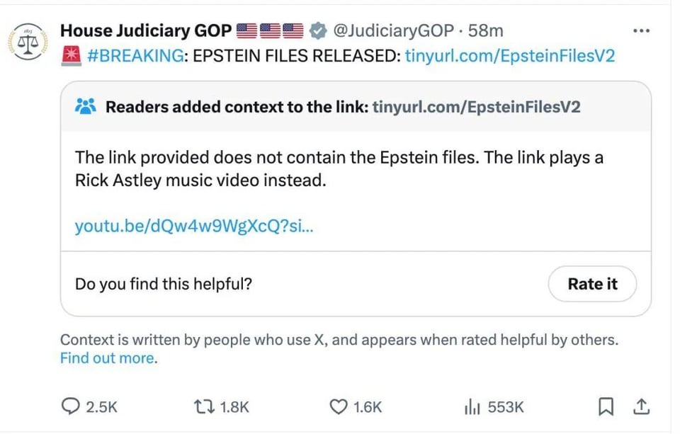 Niemals vergessen: Die Epstein -Dateien - Phase I.