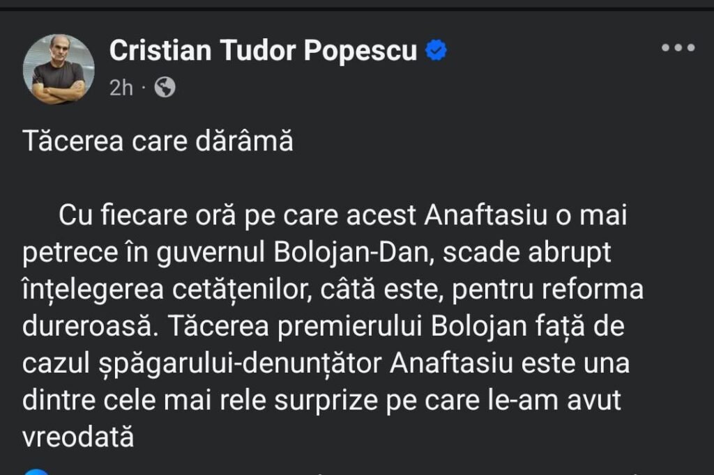 CTP über die Stille des Premierministers im Fall von "Bestechung von Anastasiu"