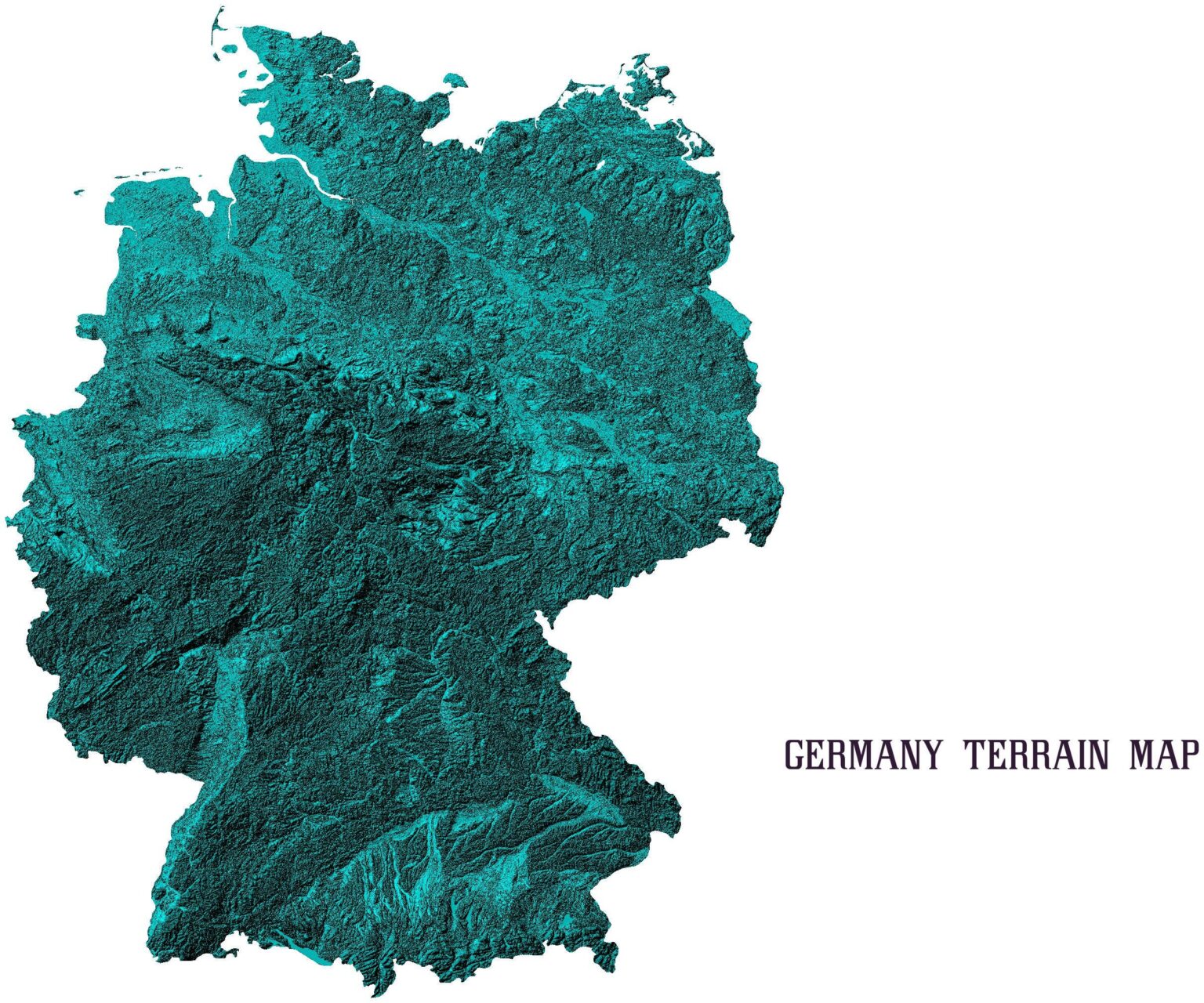 [OC] Deutschland Geländekarte