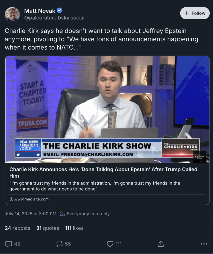 Charlie Kirk ist ein Mundstück der Regierung, das einfach tut, was ihm gesagt wird