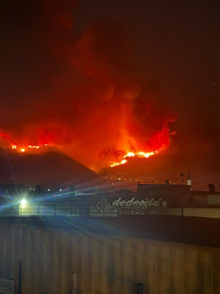 Feuer begann in Bursa Mountains
