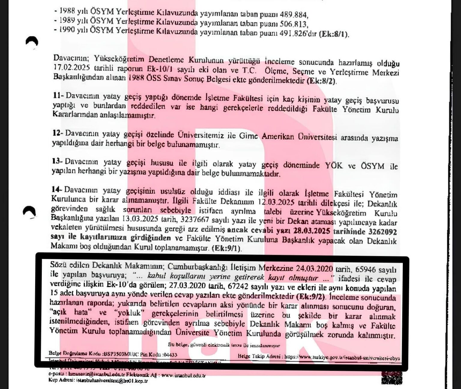 Die Universität Istanbul, Imamoglu -Diplom -Stornierungsfall, zur Verteidigung des Dean Köse'nin, der im März zurücktrat, nicht aufgrund der Gesundheit, nicht aufgrund der Stornierung des Diploms schien zurückzutreten.