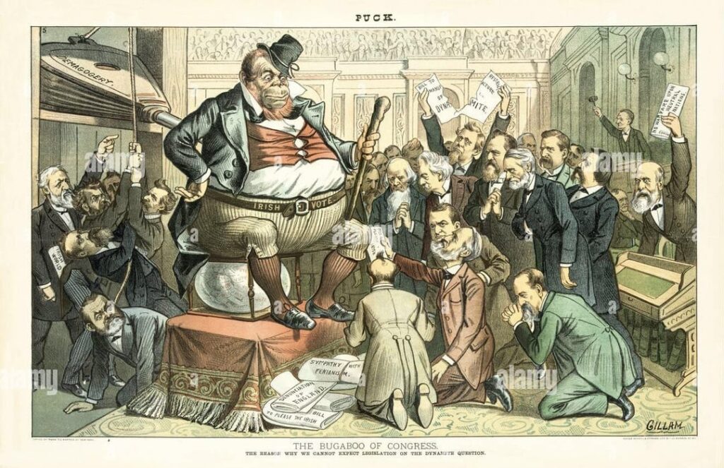 Eine Erinnerung an die Macht der ethnischen Zugehörigkeit in der amerikanischen politischen Geschichte und warum die Iren verachtet wurden. Und warum es immer noch wichtig ist. Bilder aus dem Puck Magazine.
