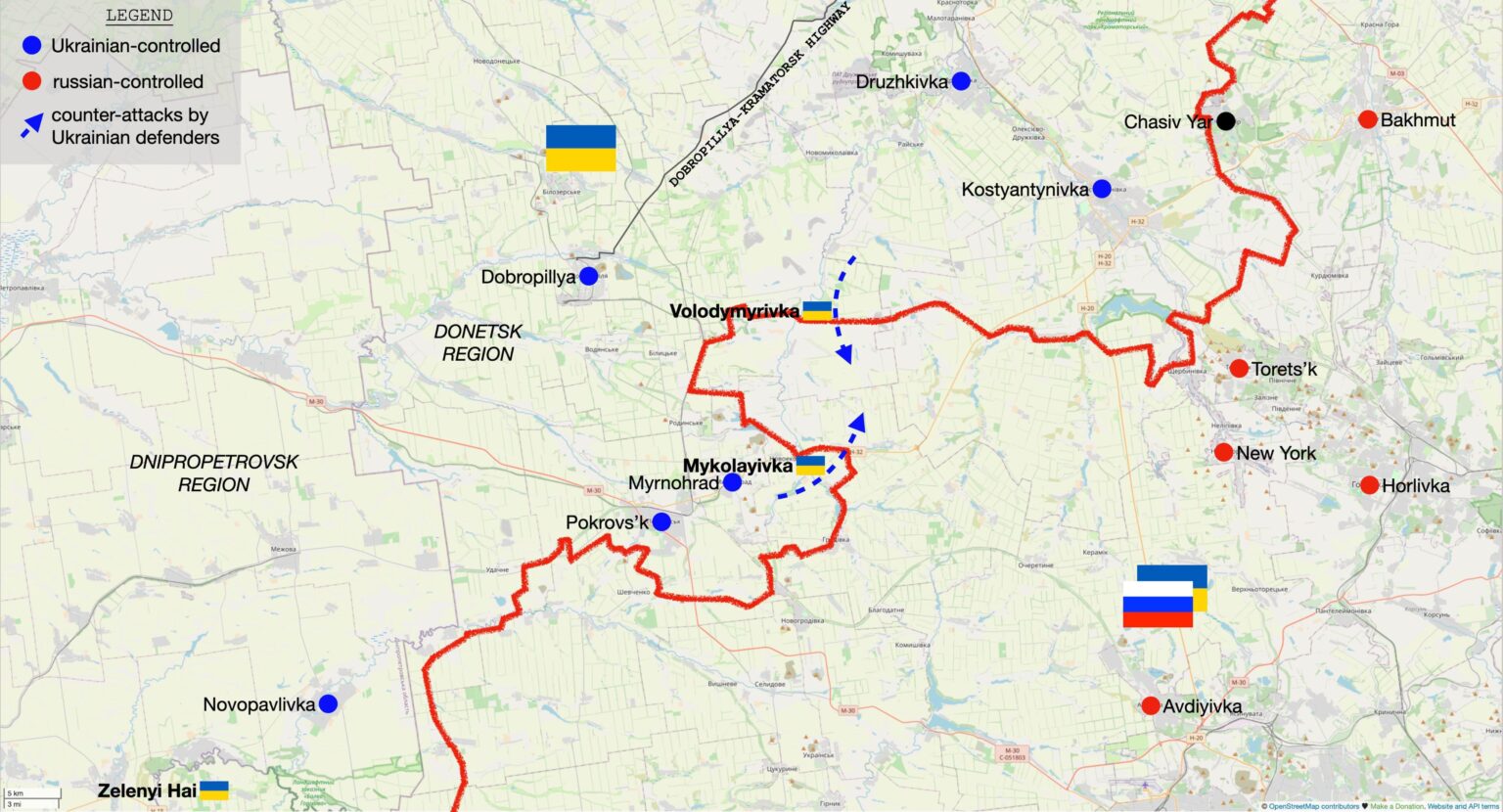 Die ukrainische Armee im Donezk County führt erfolgreiche Gegenangriffe auf russische faschistische Invasoren durch. General Szirsky gab bekannt, dass er von Zelenyi Haj, Mikolajivka und Volodimirivka befreit wurde. Die ukrainische Armee im Donezk County führt erfolgreiche Gegenangriffe auf russische faschistische Invasoren durch. General Szirsky gab bekannt, dass er von Zelenyi Haj, Mikolajivka und Volodimirivka befreit wurde.