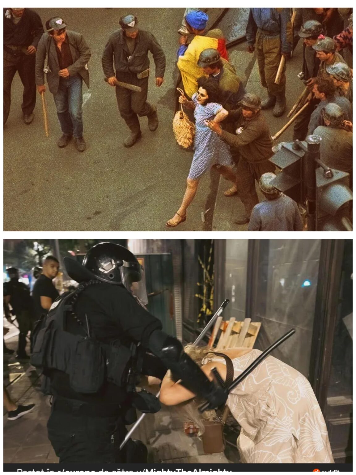 Rumänische Bergleute im Jahr 1990 Vucic -Paramilitärs im Jahr 2025. History Repetats selbst.