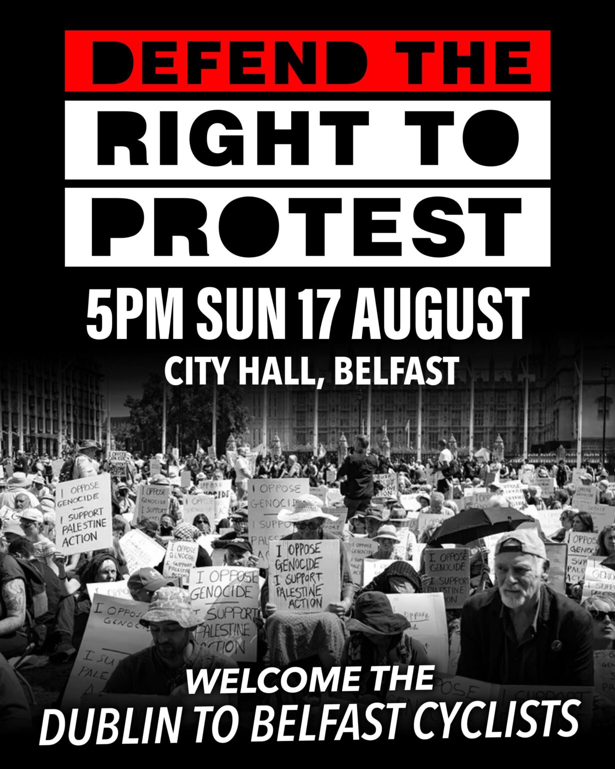 Anti-Kriminalisierung palästinensischer Protest, Belfast-Rathaus, Sonne 17. August 17 Uhr